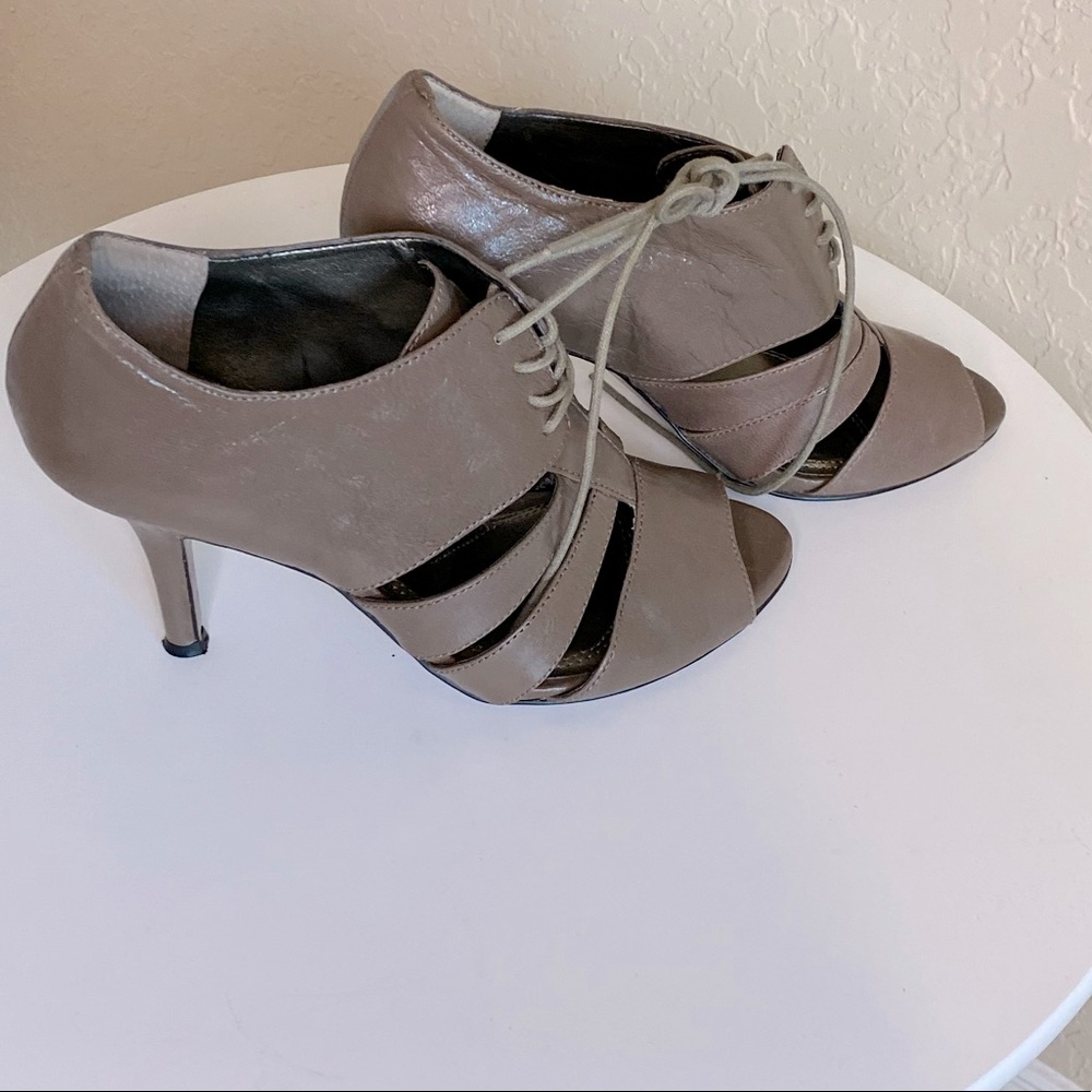 Tahari Lace Up Peep Toe Heels